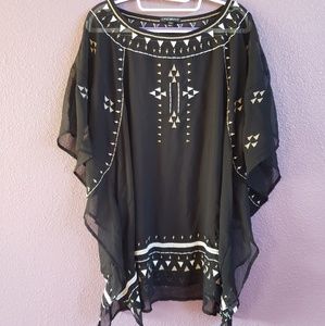 Black flutter sleeve top